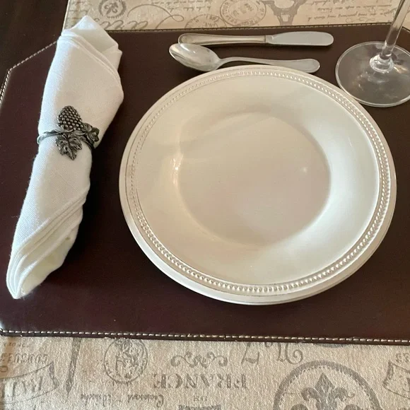 SIX Dark Brown Leatherette Dacasso Placemats 12” X 17” - Picture 3 of 5